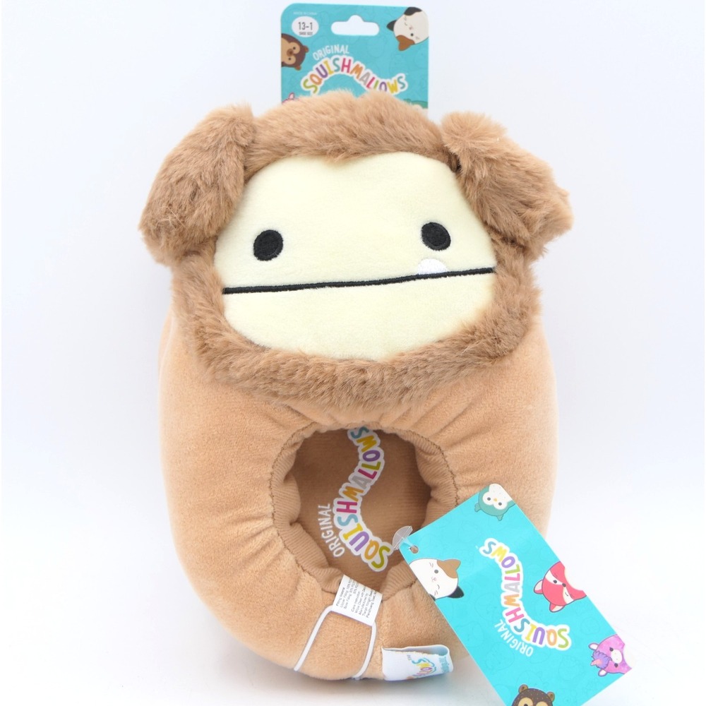 Original Squishmallows Benny The Bigfoot Plush Slippers Youth Sz 13-1 Kids